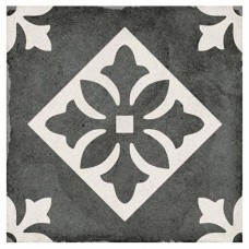 Декор матовая Art Nouveau 24416 Padua Black 20x20 9мм  черный Equipe