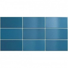 Керамическая плитка глянцевая Crackle 25035 Ocean Blue 15x8 8мм  синий Equipe