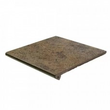 Ступень клинкерная плитка матовая Metalica Peld. Purple R9 33x33 12мм  коричневый Exagres