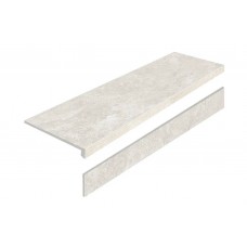 Ступень матовая Porcelain Step L Mystical Charm Bianco Matt с подступенником 120x32 9мм  бежевый Exagres