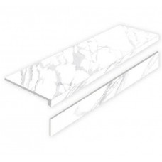 Ступень матовая Porcelain Step L Statuario Calipso Matt с подступенником 120x32 8мм  белый Exagres