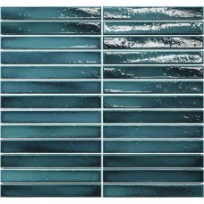 Мозаика глянцевая Short Stick 8436552229347 Sapphire Crackle (2x15) 30x29 9мм  бирюзовый Amadis