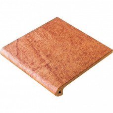 Ступень клинкерная плитка матовая Jasper Фронтальная Peldano 24-33 Marron 33x33 10мм  бежевый Gres de Aragon