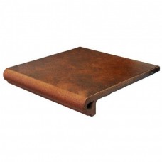 Ступень клинкерная плитка матовая Mytho Rubino Фронтальная 33x33 10мм  коричневый Gres de Aragon