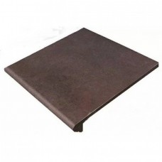 Ступень клинкерная плитка матовая Urban Peldano Redondo Caoba Antides 33x30 14мм  коричневый Gres de Aragon
