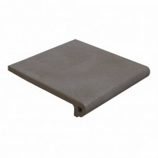 Ступень клинкерная плитка матовая Capri 905087 Carbon Peldano Redondo 33x33 18мм  серый Gres de Aragon