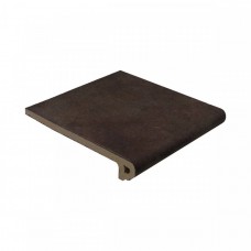 Ступень клинкерная плитка матовая Capri Redondeado Chocolate Фронтальная 33x33 18мм  коричневый Gres de Aragon