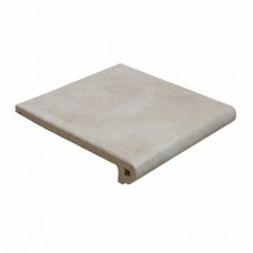 Ступень клинкерная плитка матовая Capri 905085 Hueso Peldano Redondo 33x33 18мм  серый Gres de Aragon