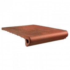 Ступень клинкерная плитка матовая Antic 902905 Marron Peldano Redondo 33x33 18мм  коричневый Gres de Aragon