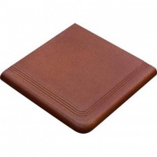 Ступень клинкерная плитка матовая Rodamanto Esquina Florentina Угловая Anti-Slip 33x33 5мм  коричневый Gresmanc