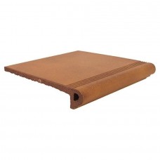 Ступень клинкерная плитка матовая Rodamanto RD-034022 Peldano Fiorentino Asper Anti-Slip 33x31 10мм  коричневый Gresmanc