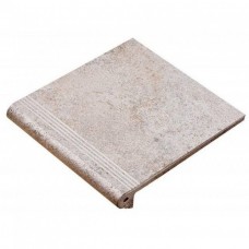 Ступень клинкерная плитка матовая Fuji Peldano Florentino Asper 33x31 10мм  серый Gresmanc