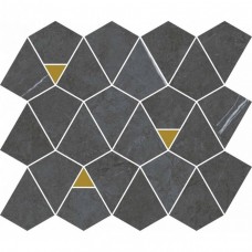 Мозаика матовая Метрополис 600110000945 Империал Вертекс 30x26 6мм  черный Italon