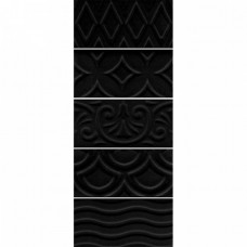 Керамическая плитка глянцевая Авеллино 16016 Черный Структура Mix 15x7 6.9мм  белый Kerama Marazzi