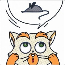 Декор глянцевая Кошки-Мышки NT/A132/5009 Мышка 20x20 9мм  белый Kerama Marazzi