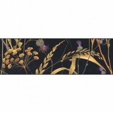 Бордюр глянцевая Астория SST/A03/12000R Птицы черный Обрезной 25x8 9мм  Kerama Marazzi