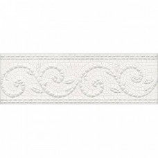 Бордюр матовая Борсари HGD/A127/12103R Орнамент Обрезной 25x8 9мм белый Kerama Marazzi Бордюр матовая Борсари HGD/A127/12103R Орнамент Обрезной 25x8 9мм белый Kerama Marazzi