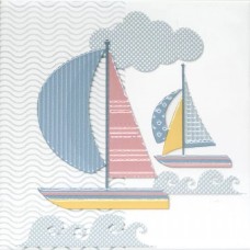 Декор сатинированная Бон Вояж VT/A377/5009 Парусник 20x20 6.9мм  белый Kerama Marazzi