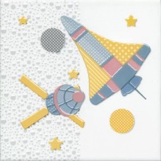 Декор сатинированная Бон Вояж VT/A371/5009 Шаттл 20x20 6.9мм  белый Kerama Marazzi