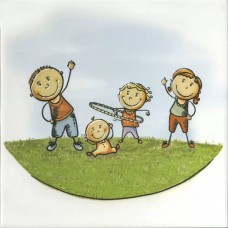 Декор сатинированная Веселые старты OS/A252/5009 Аэробика 20x20 6.9мм  белый Kerama Marazzi