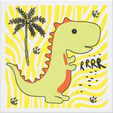 Декор сатинированная Динозаврики OP/A226/5009 1 Матовый 20x20 6.9мм  зеленый Kerama Marazzi