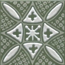 Декор глянцевая Бахия KMD3STA019GN 2 зеленый Глянцевый 10x10 7мм  Kerama Marazzi