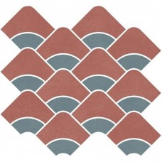 Декор матовая Таделакт KMD2HID012BR Наборный красный Бирюзовый Матовый Обрезной 30x28 9мм  Kerama Marazzi