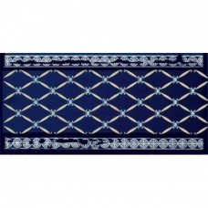 Бордюр глянцевая Noblesse S001231 Cenefa Delis Cobalto Silver 20x10 8мм  синий Ape Ceramica