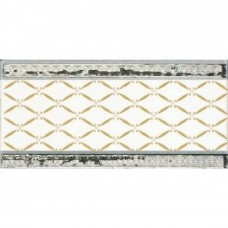 Бордюр глянцевая Noblesse S001228 Cenefa Delis Blanco Silver 20x10 8мм  белый Ape Ceramica