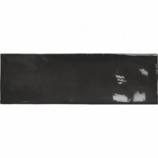 Керамическая плитка глянцевая Seville A039210 Black 20x7 8.5мм  черный Ape Ceramica