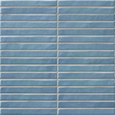 Керамическая плитка глянцевая Kromo Pencil Teal 35x35 10мм  голубой La Platera