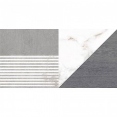 Керамическая плитка глянцевая Саваж 34078 серый Узор 50x25 9мм  Laparet