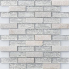 Мозаика глянцевая Naturelle 8 Medina (2.3x7.3) 30x30 8мм  серый LeeDo