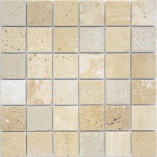 Мозаика матовая Art Stone Travertino Beige Mat (4.8x4.8) 30x30 8мм  бежевый LeeDo