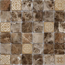 Мозаика матовая Art Stone Emperador Dark Mat (4.8x4.8) 30x30 8мм  коричневый LeeDo