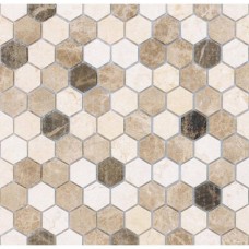 Мозаика матовая Pietrine Hexagonal Pietra Mix 1 Mat Hex (1.8x3) 31x29 6мм  бежевый LeeDo