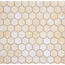 Мозаика матовая Pietrine Hexagonal Botticino Mat Hex (1.8x3) 31x29 6мм  бежевый LeeDo