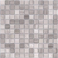 Мозаика полированная Pietrine 4 Travertino Silver Pol (2.3x2.3) 30x30 4мм  серый LeeDo