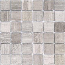 Мозаика матовая Pietrine 7 Travertino Silver Mat (4.8x4.8) 31x31 7мм  серый LeeDo