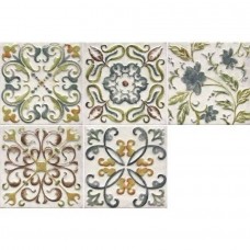 Декор глянцевая Calabria PT02139 Decor Bambola Mix 15x15 9мм  белый Mainzu
