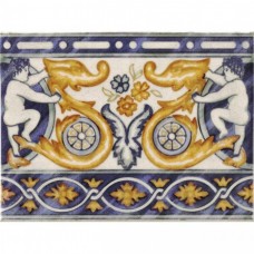 Бордюр глянцевая Milano PT02742 Cenefa Aranjuez 20x15 9мм  синий Mainzu