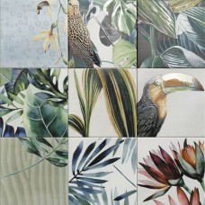 Керамическая плитка матовая Tikida PT03490 Decor 20x20 8мм  серый Mainzu