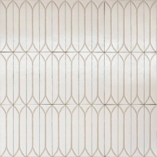 Керамогранит глянцевая Terramater MPM5 Vaniglia Struttura 3D Losanga Lux 38x9 13.5мм  белый Marazzi Italy