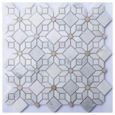 Мозаика полированная Stone Camomile Oriental Whtie + Anticgold Pol. 31x31 10мм  серый Orro Mosaic