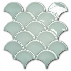 Мозаика глянцевая Ceramic Mint Scales 27x26 6мм  зеленый Orro Mosaic