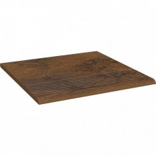 Ступень клинкерная плитка структурированная Semir Beige Рифленая Простая Структурная 30x30 11мм  коричневый Paradyz