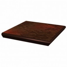 Ступень клинкерная плитка структурированная Semir Brown Наружная С Капиносом Структурная 33x33 11мм  коричневый Paradyz