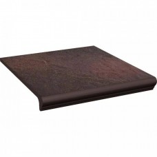 Ступень клинкерная плитка матовая Semir Rosa Kapinos Stopnica Prosta 33x30 11мм  коричневый Paradyz