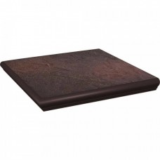 Ступень клинкерная плитка матовая Semir Rosa Угловой Stopnica Narozna Kapinos 33x33 11мм  коричневый Paradyz