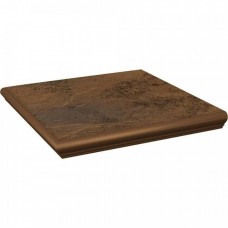 Ступень клинкерная плитка матовая Semir Beige Stopnica Kapinos Narozna 33x33 11мм  коричневый Paradyz